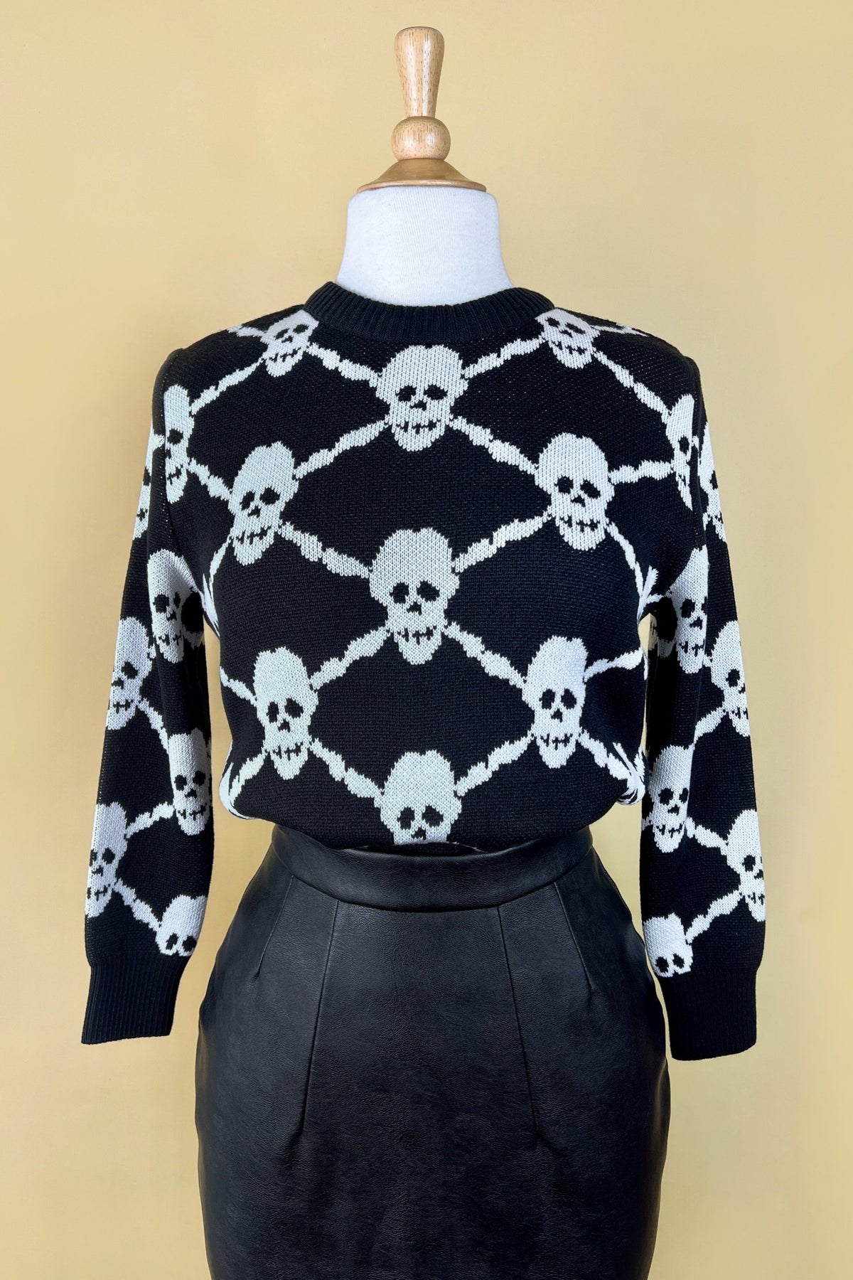 The Skull Sweater in Black by Psycho Apparel | Mischief Made