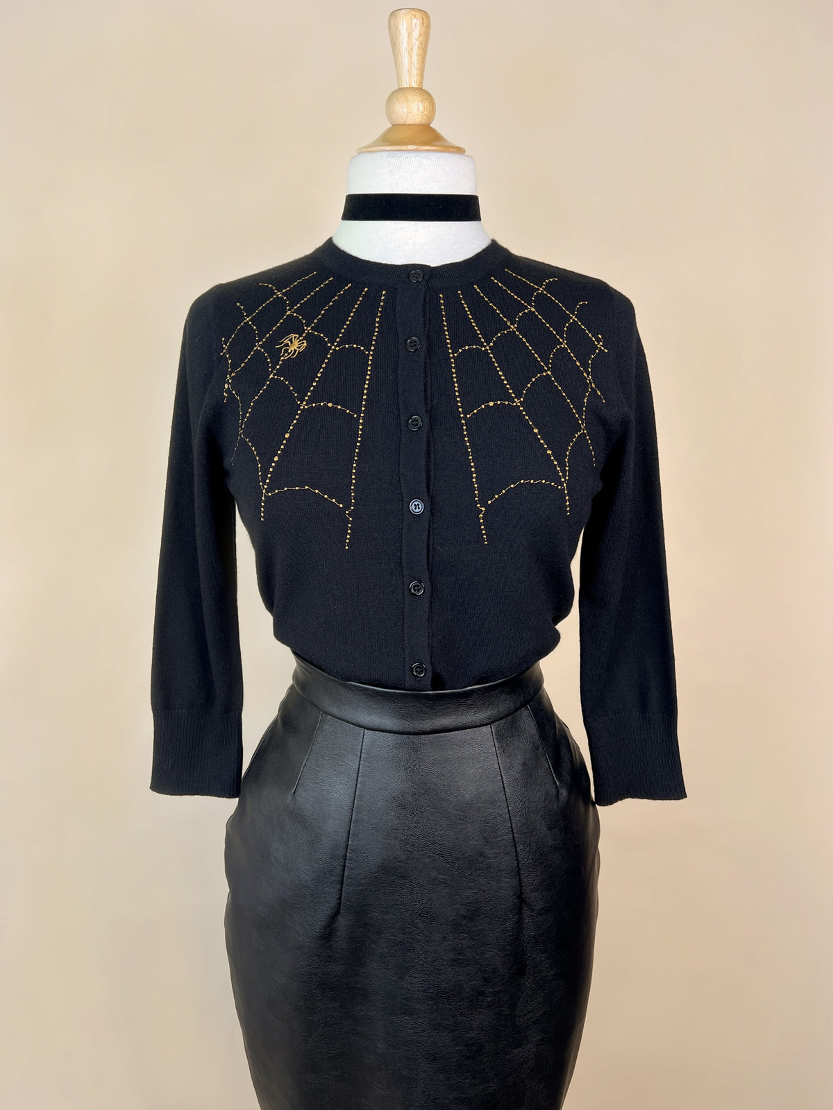 Spiderweb Cardigan in Black | Mischief Made