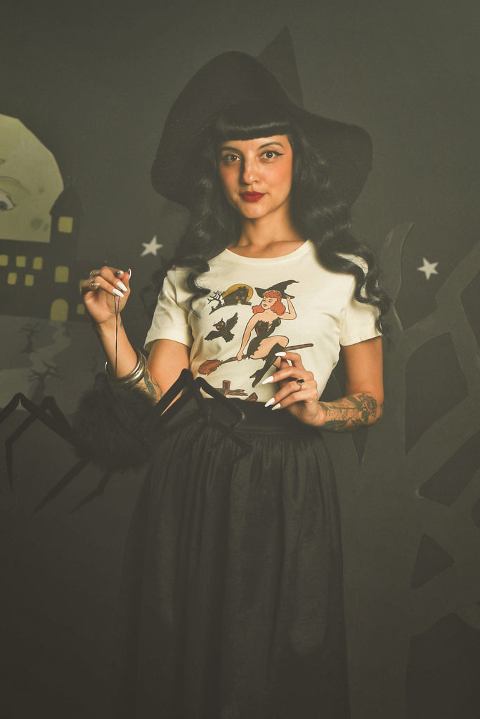 Season of the Witch Fitted Tee in Ivory