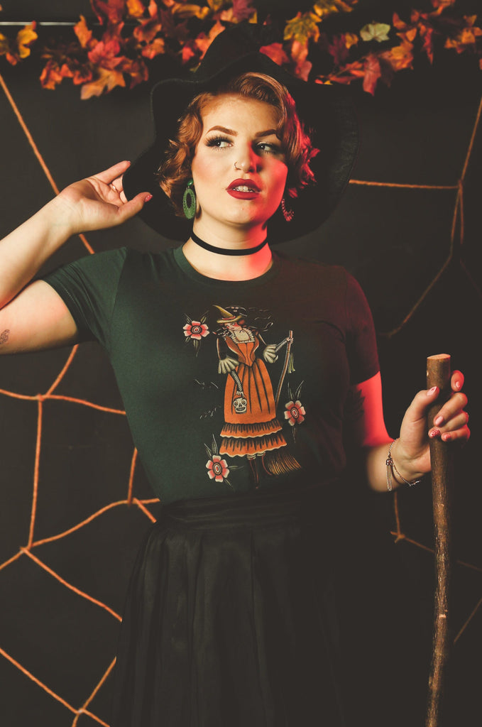 My Witch Fitted Tee in Forest Green