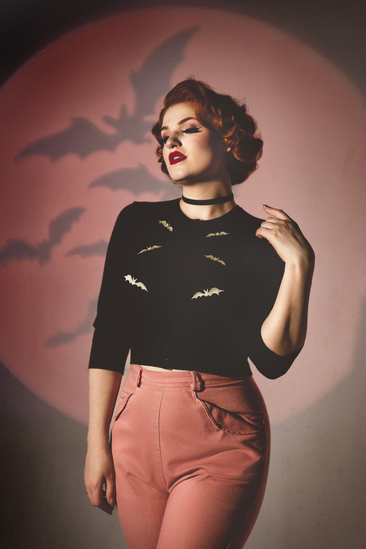 Batty Cropped Cardigan in Black | Mischief Made