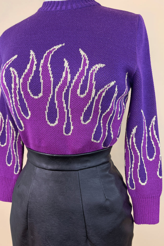 Girls on Fire Sweater in Purple by Psycho Apparel
