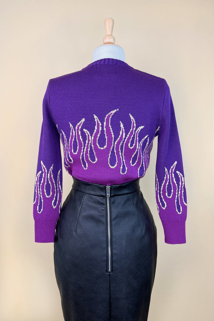 Girls on Fire Sweater in Purple by Psycho Apparel