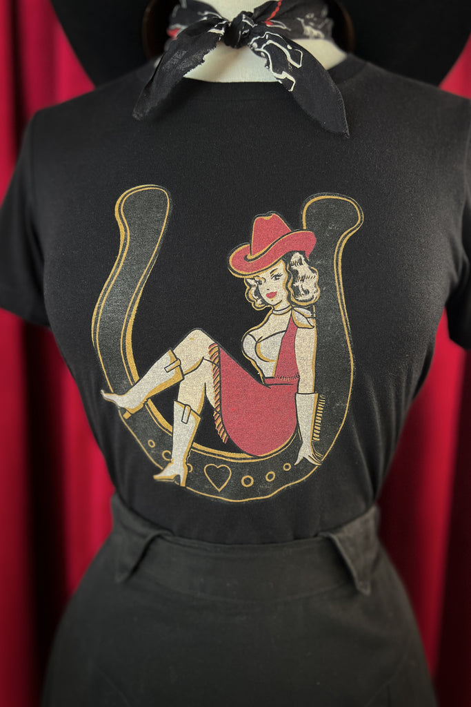 Lady Luck Fitted Tee in Black