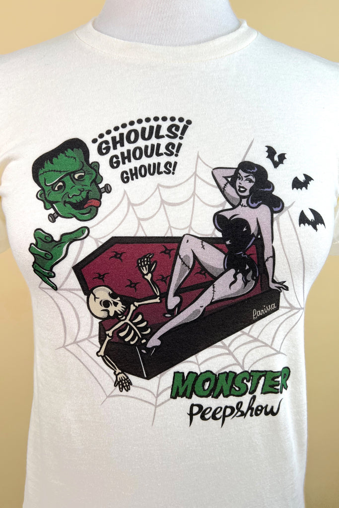 Monster Peepshow Fitted Tee in Ivory