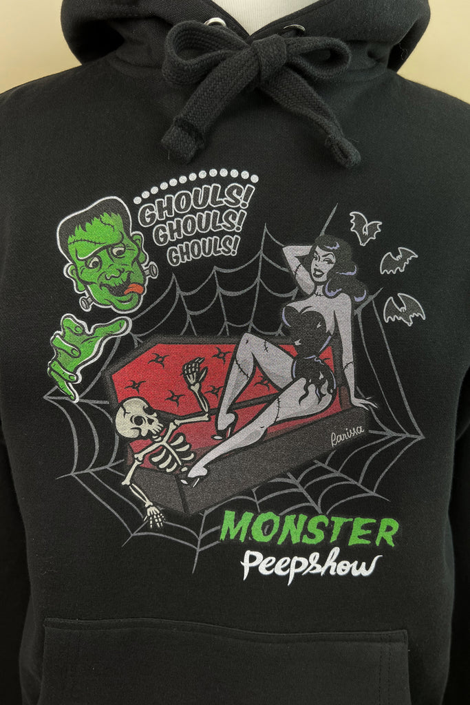 Monster Peepshow Hoodie in Black / Unisex Body