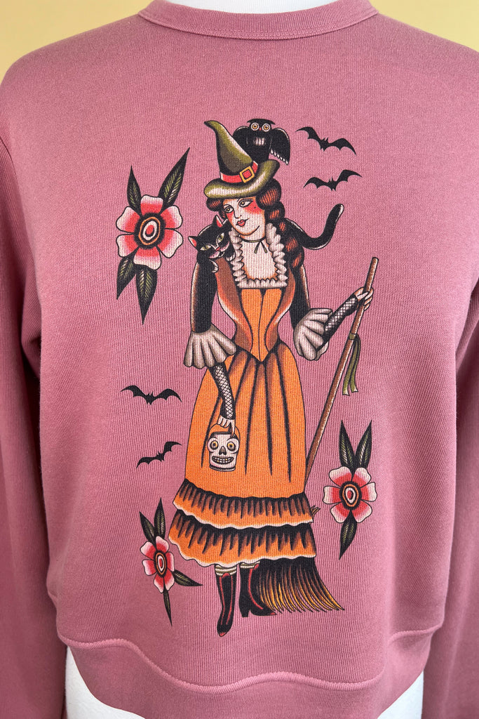 My Witch Classic Crewneck Sweatshirt in Dusty Pink