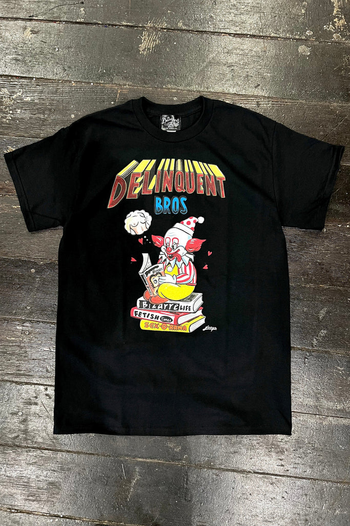 Perv-O the Clown Men's Tee in BLACK by Delinquent Bros