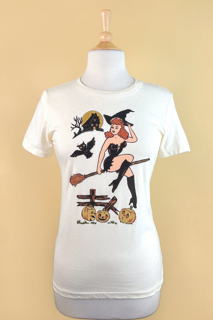 Season of the Witch Fitted Tee in Ivory