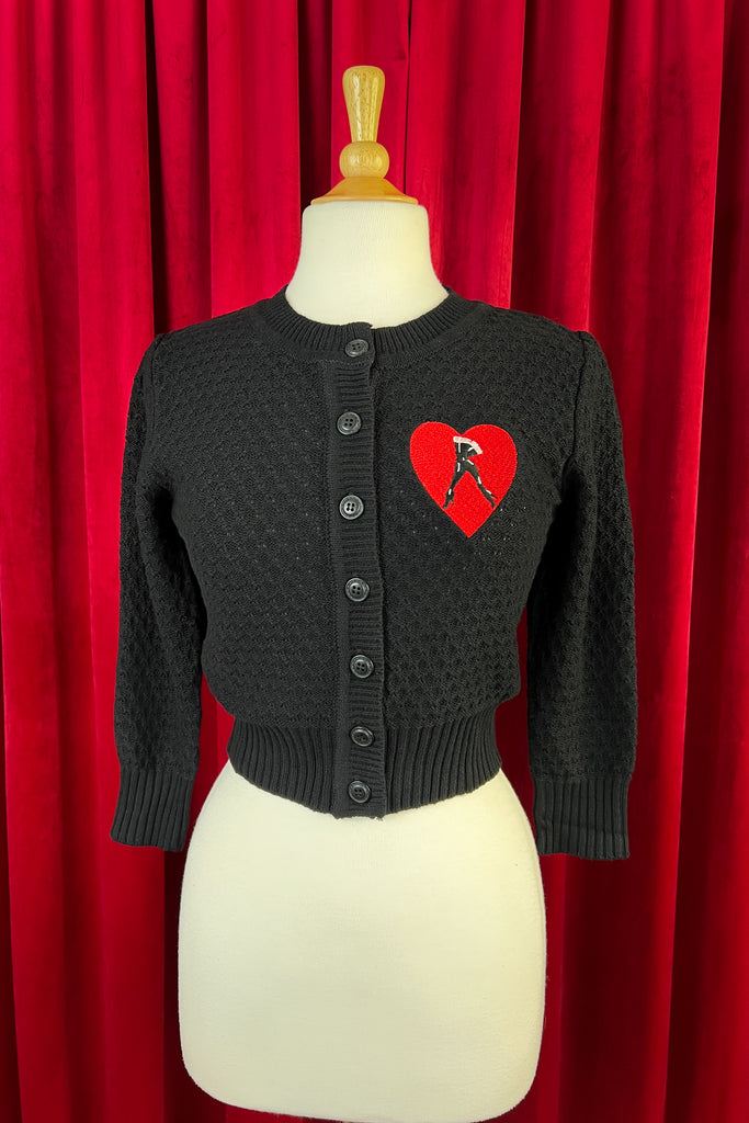 Step Into Love Cropped Cardigan in Black