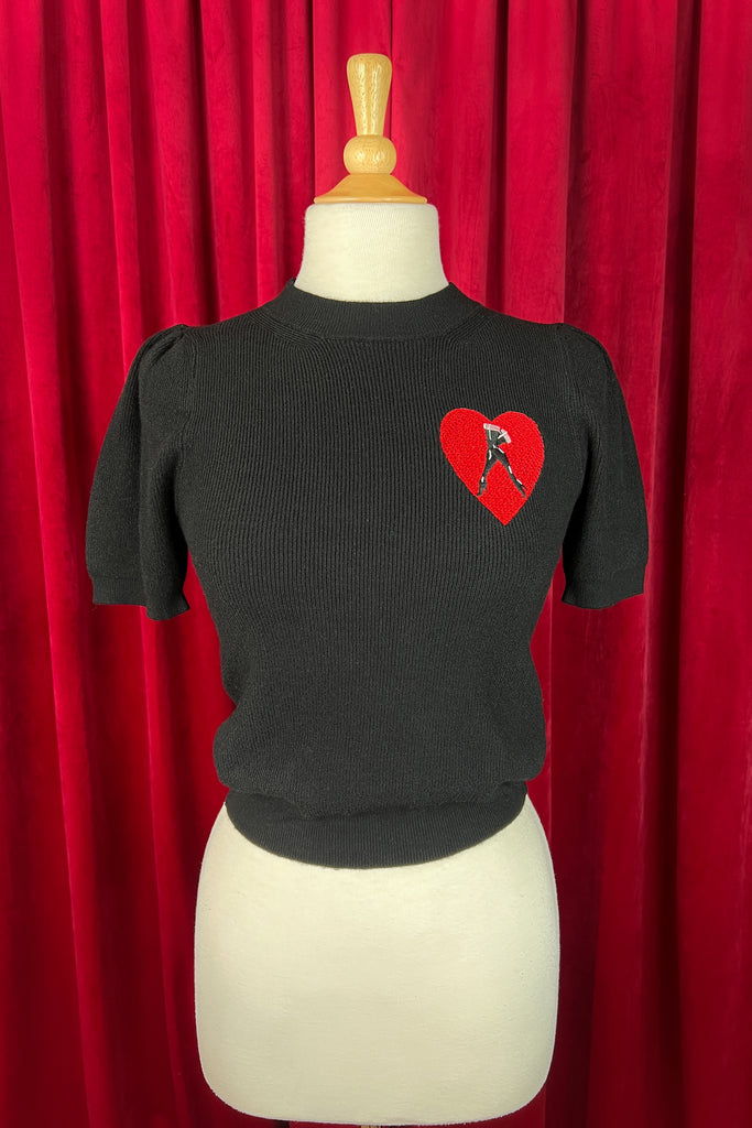 Step Into Love Short Sleeve Sweater in Black