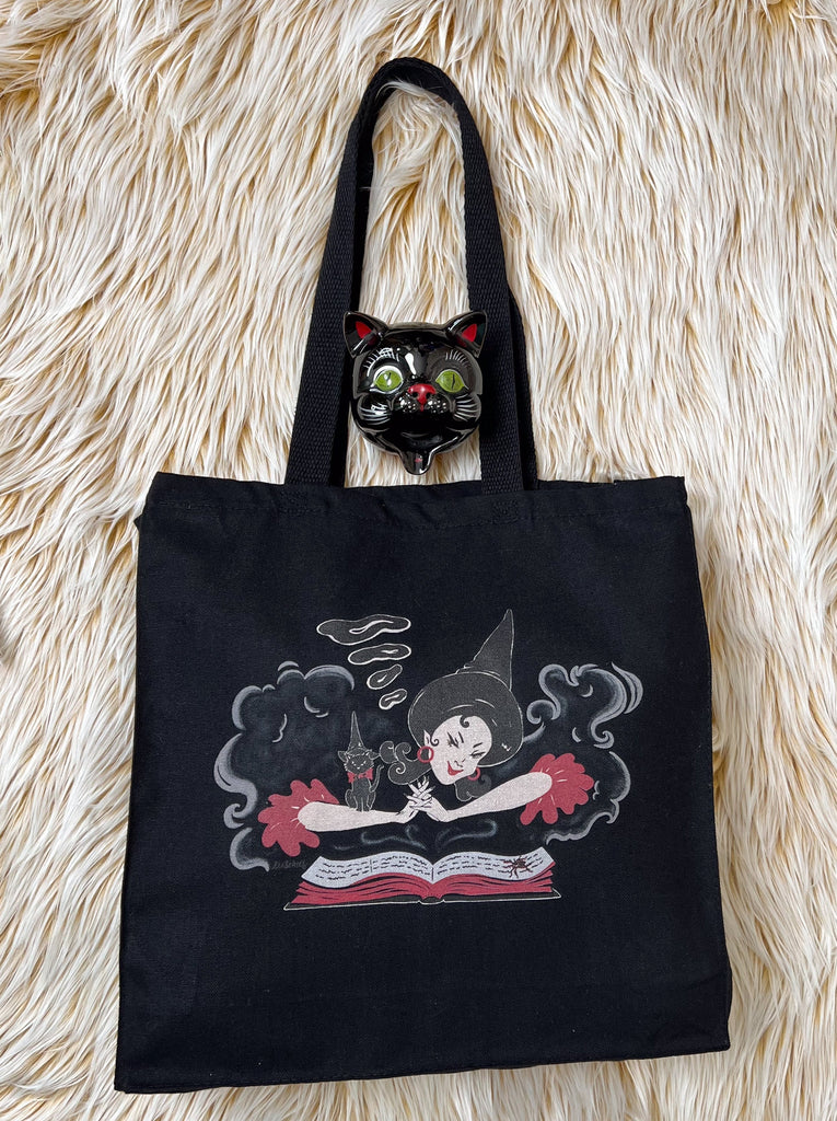 Witch Bible Canvas Tote Bag
