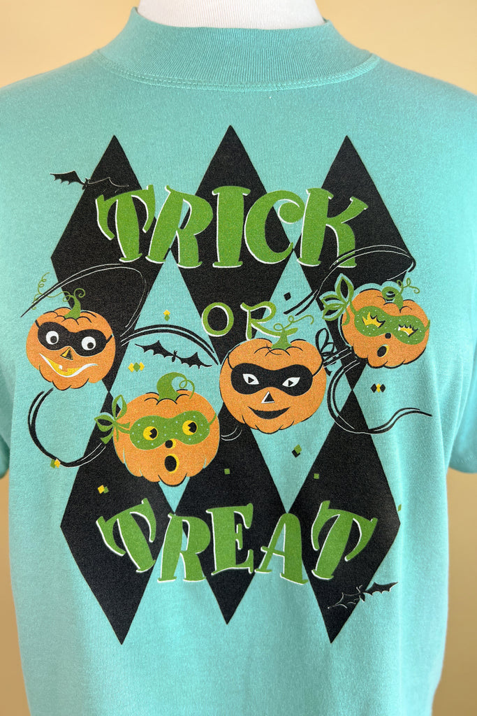 Trick or Treat 2 Cropped Tee in Saltwater
