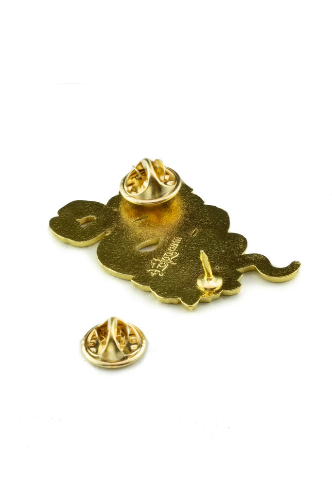 Two Headed Snake Gold Enamel Pin For Witchy Fashion