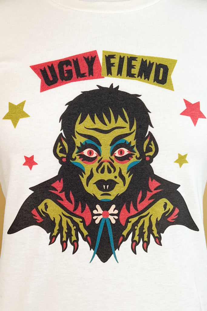 Ugly Fiend Fitted Tee in Ivory