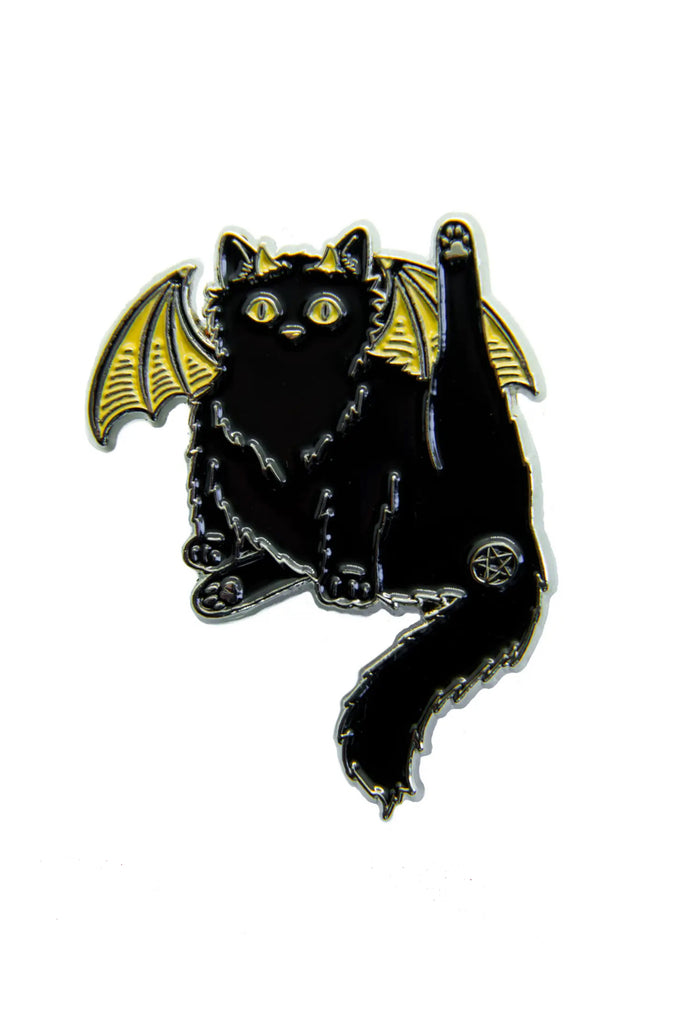 Black Cat Pentacle Butt Witchy Enamel Pin