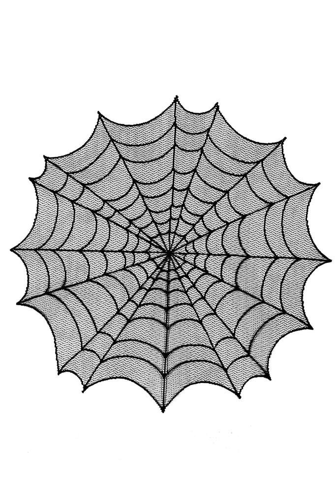 Halloween Spider Web 30 in Round Tablecloth Black