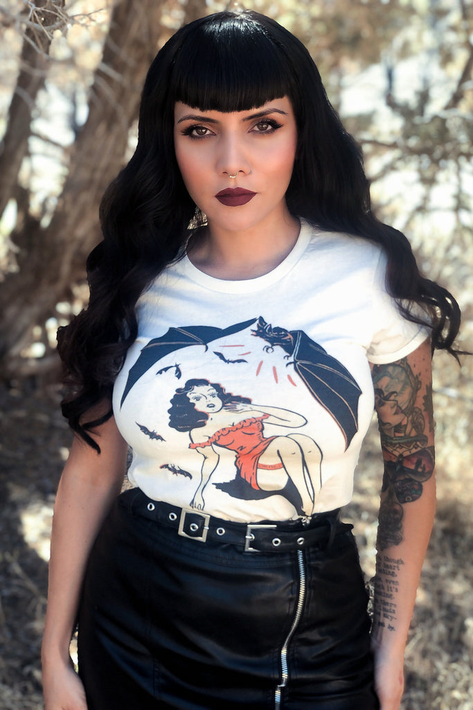A Night of Horror! Fitted Tee in Ivory
