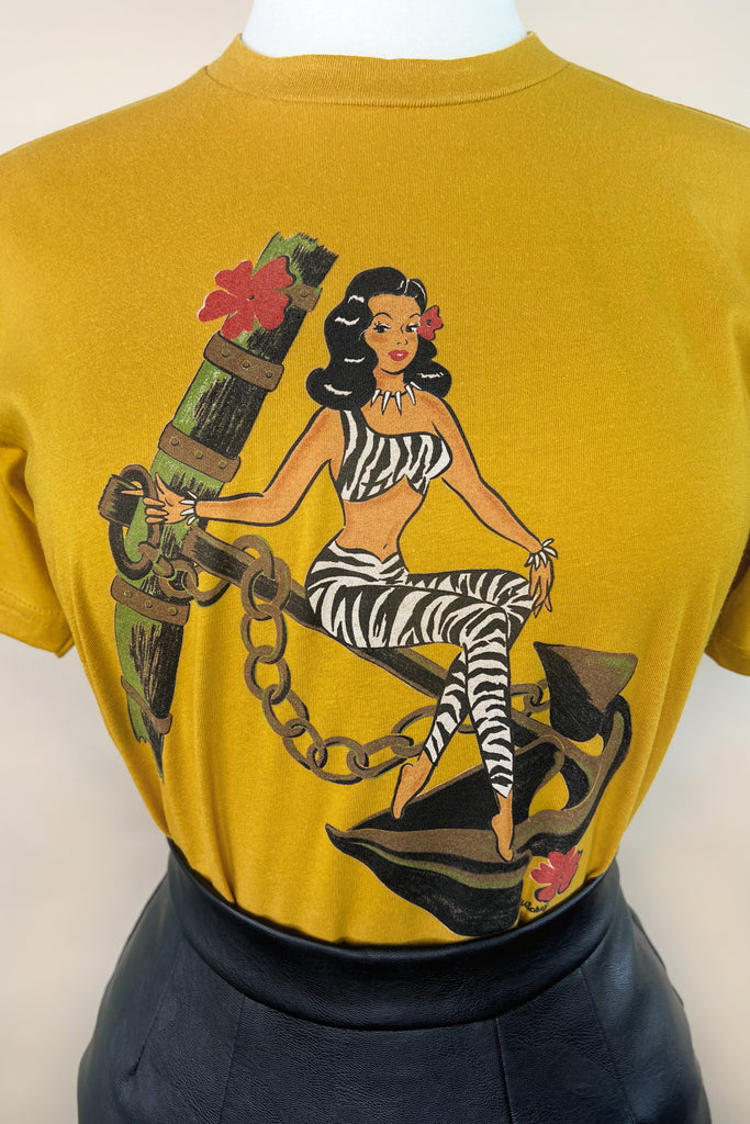 Anchors Aweigh Unisex Tee in Antique Gold