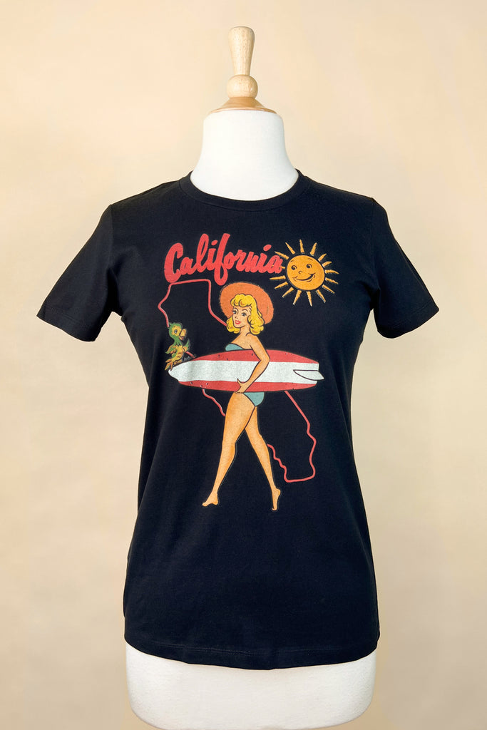 California Fitted Tee in Black