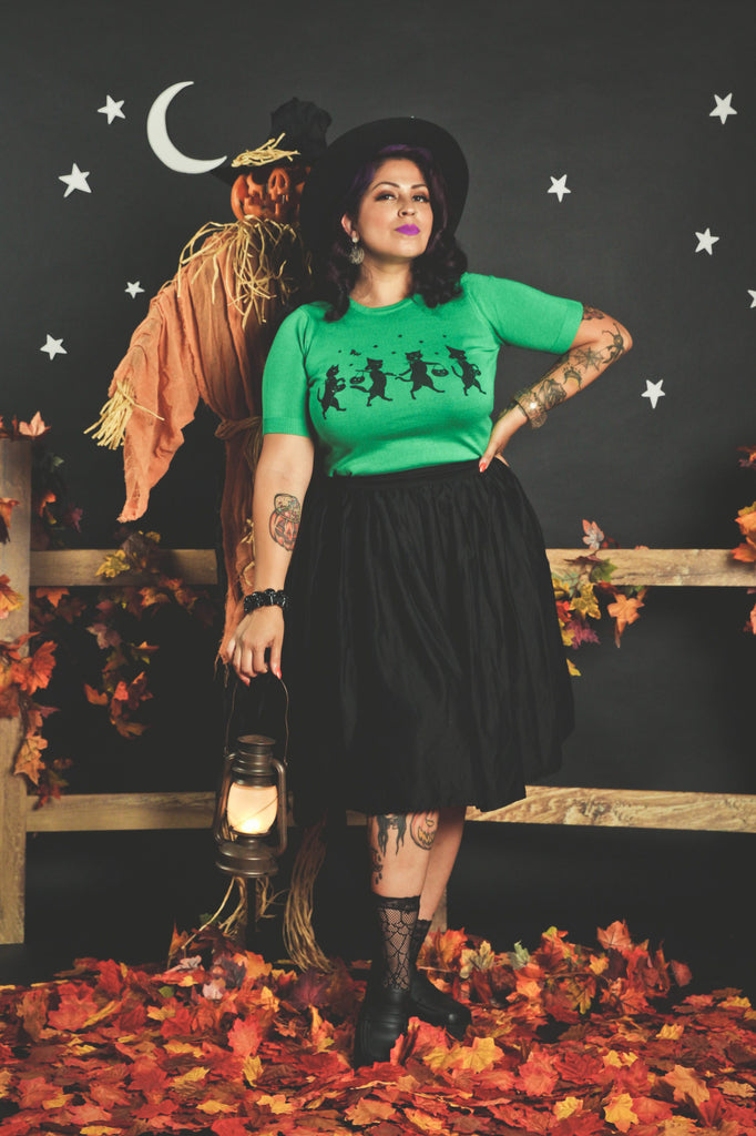 Candy Catwalk short sleeve Sweater in Green