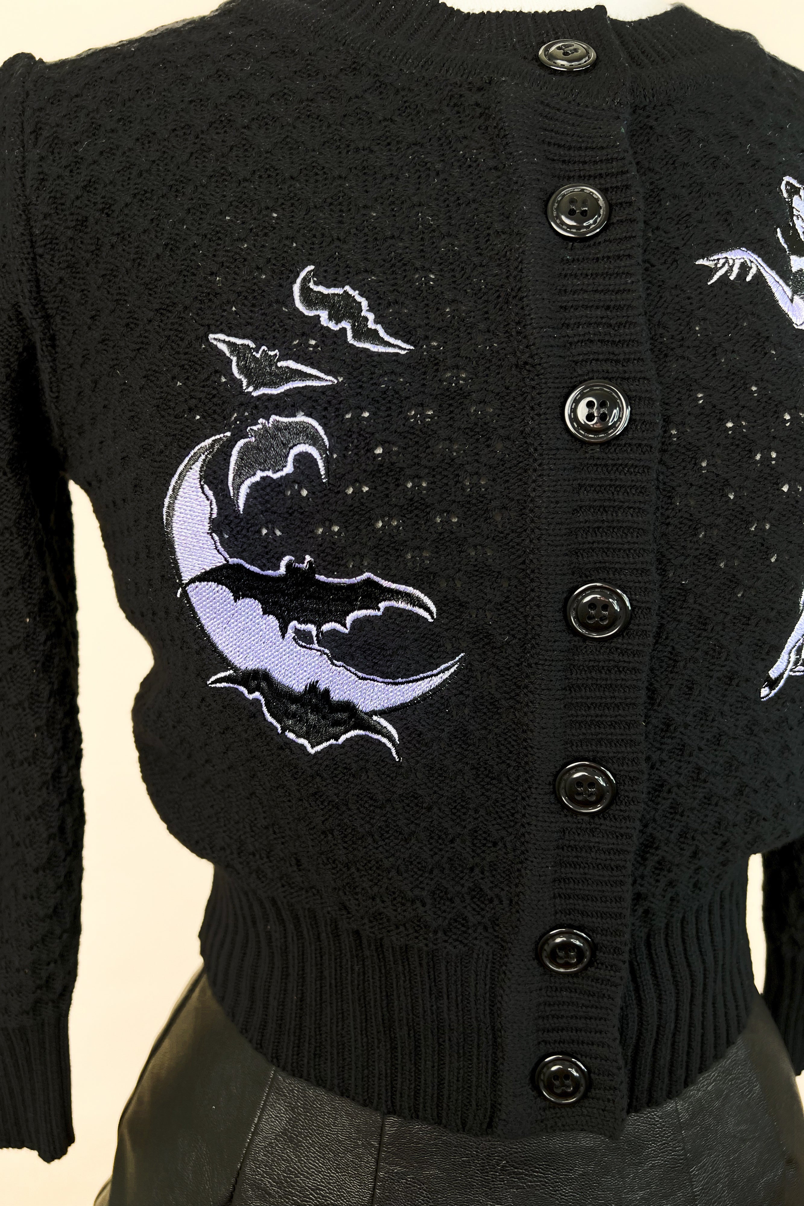 Deadly Dame Cropped Cardigan in Black | Mischief Made
