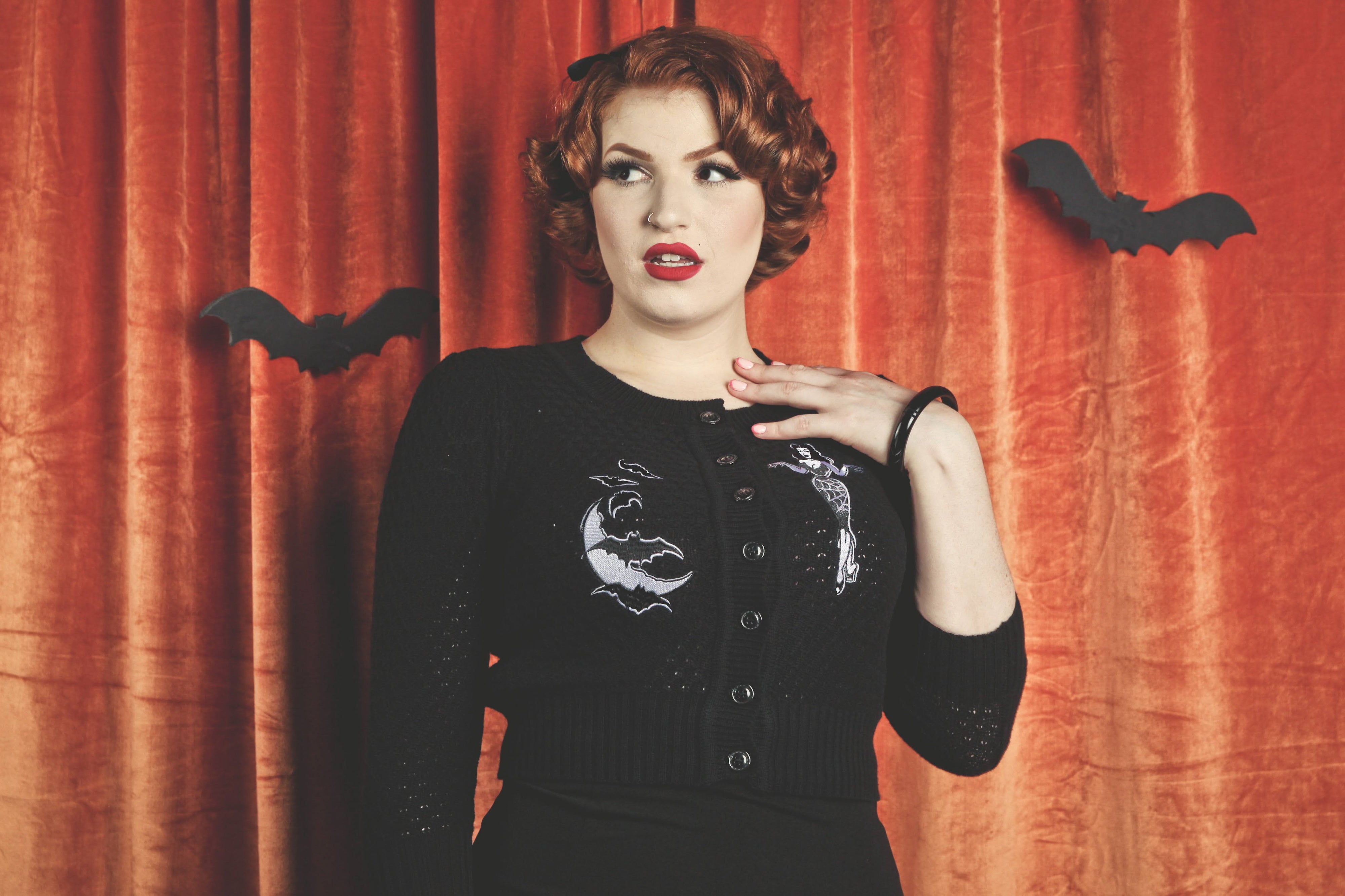 Deadly Dame Cropped Cardigan in Black | Mischief Made