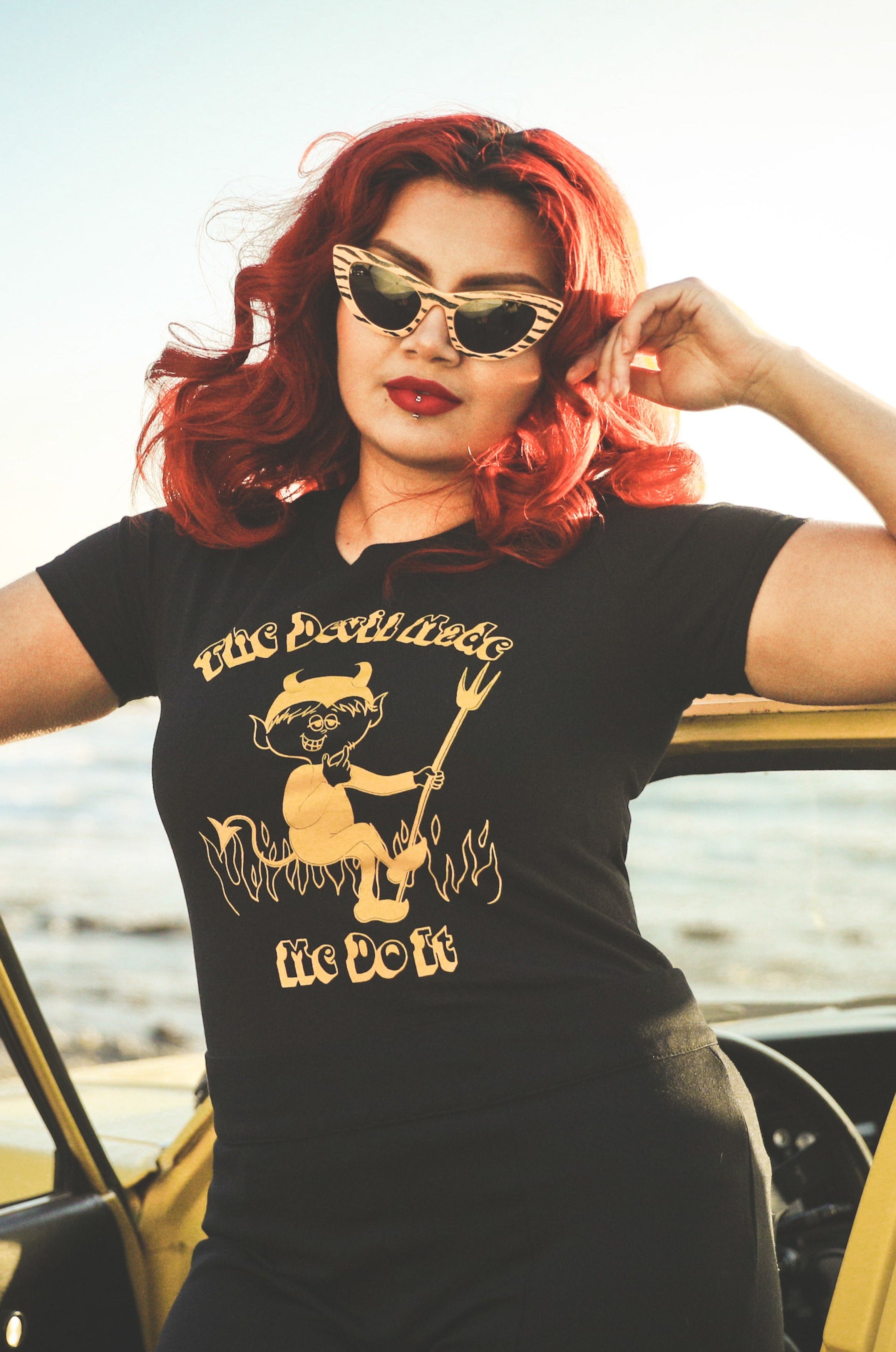 The Devil Made Me Do It Fitted Tee in Black | Mischief Made