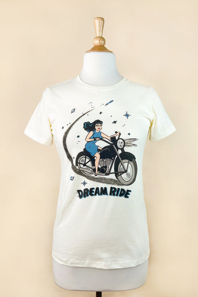 Dream Ride Fitted Tee in Ivory