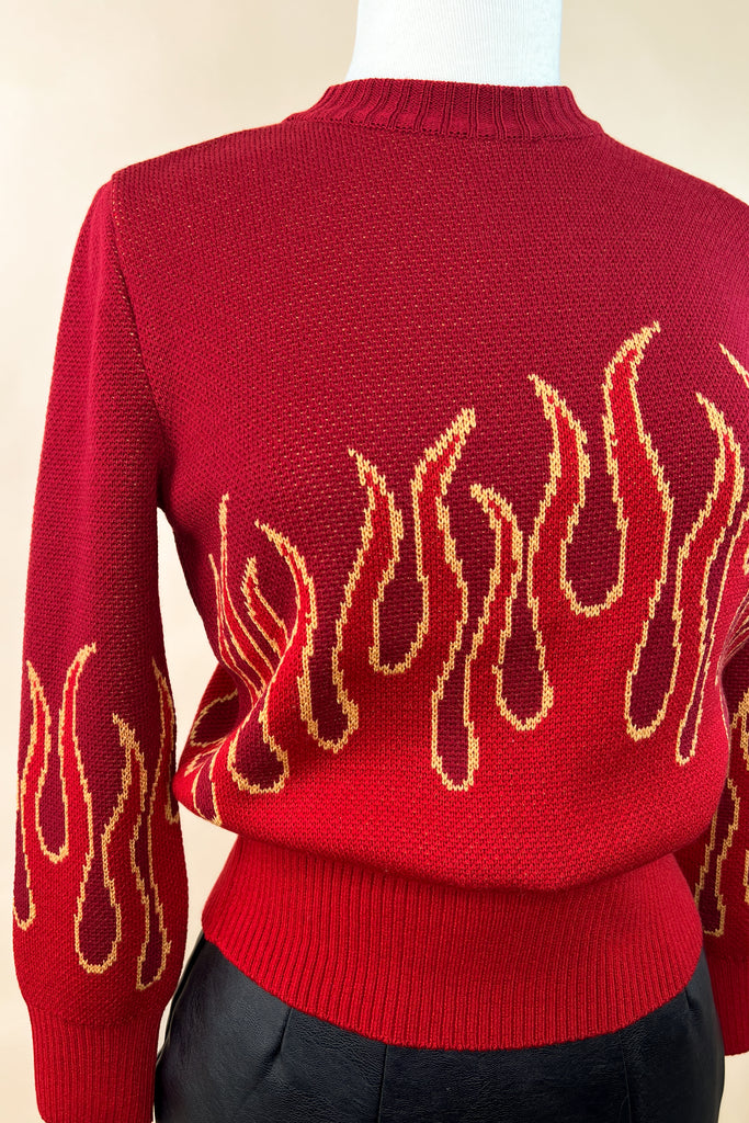 Girls on Fire Sweater in Red by Psycho Apparel