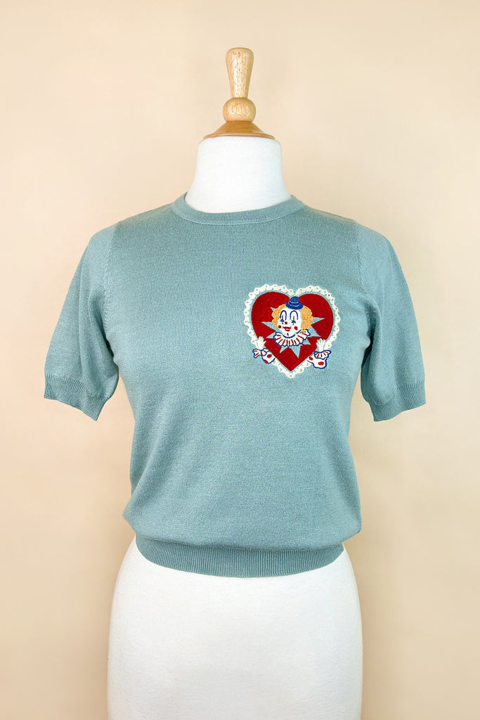 Heartbreaker short sleeve Sweater in Jade