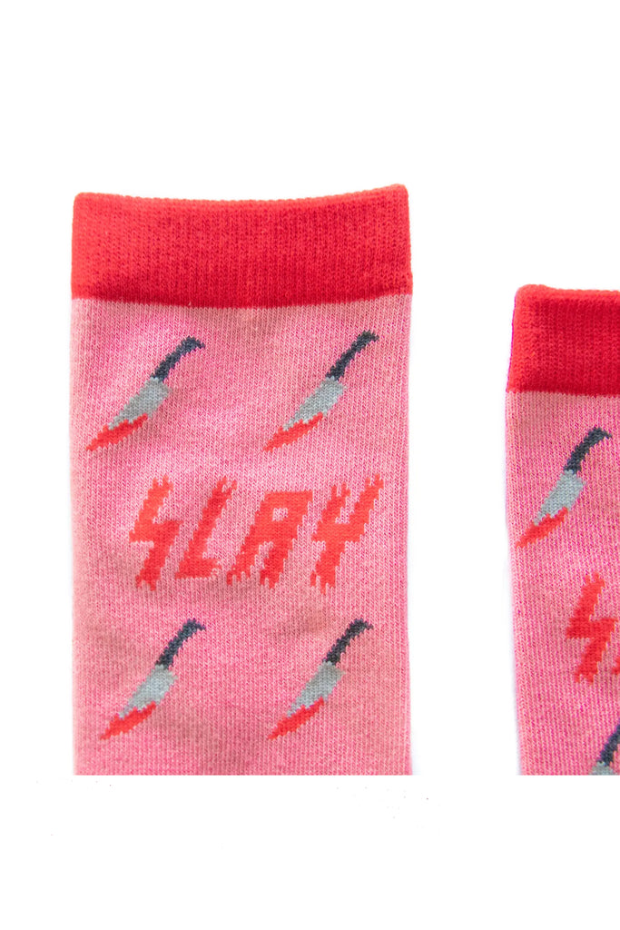 SLAY Dagger Socks in Pink and Red