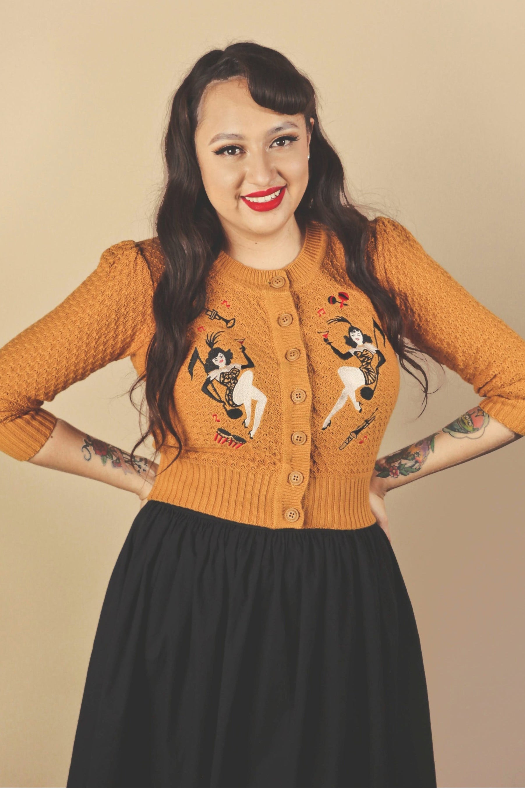 ShowgirlscardiganinBronzemisch