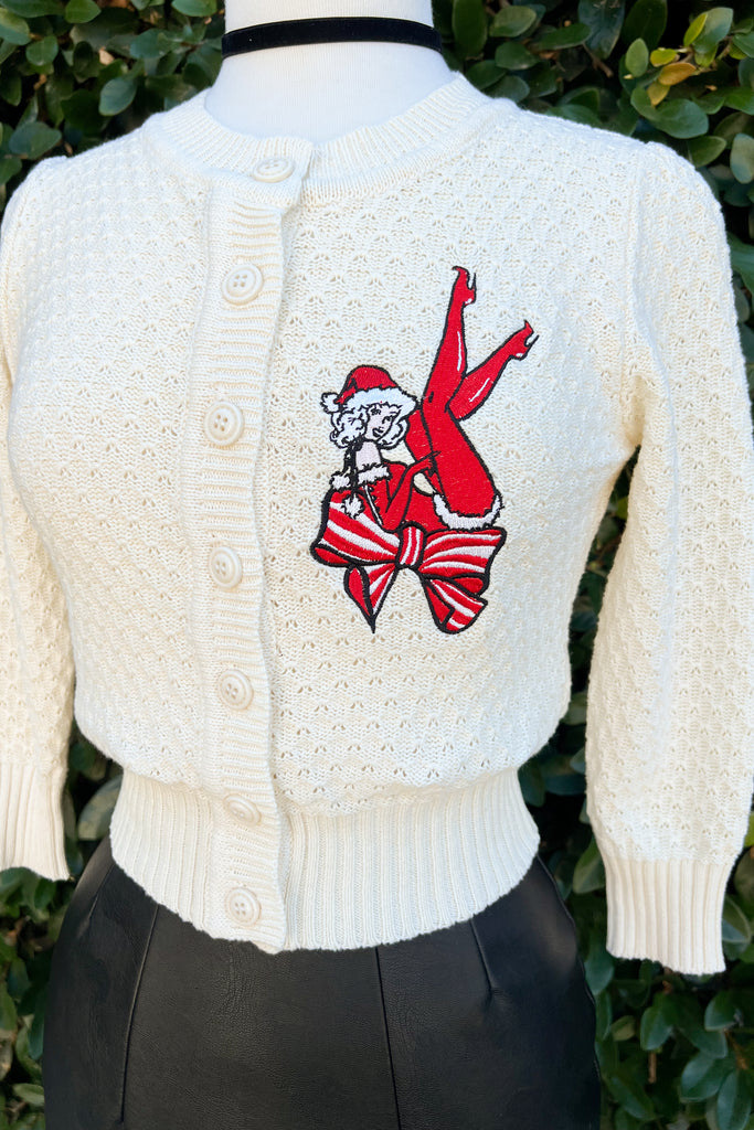 Sweet Holiday Show Cropped Cardigan in Oatmeal