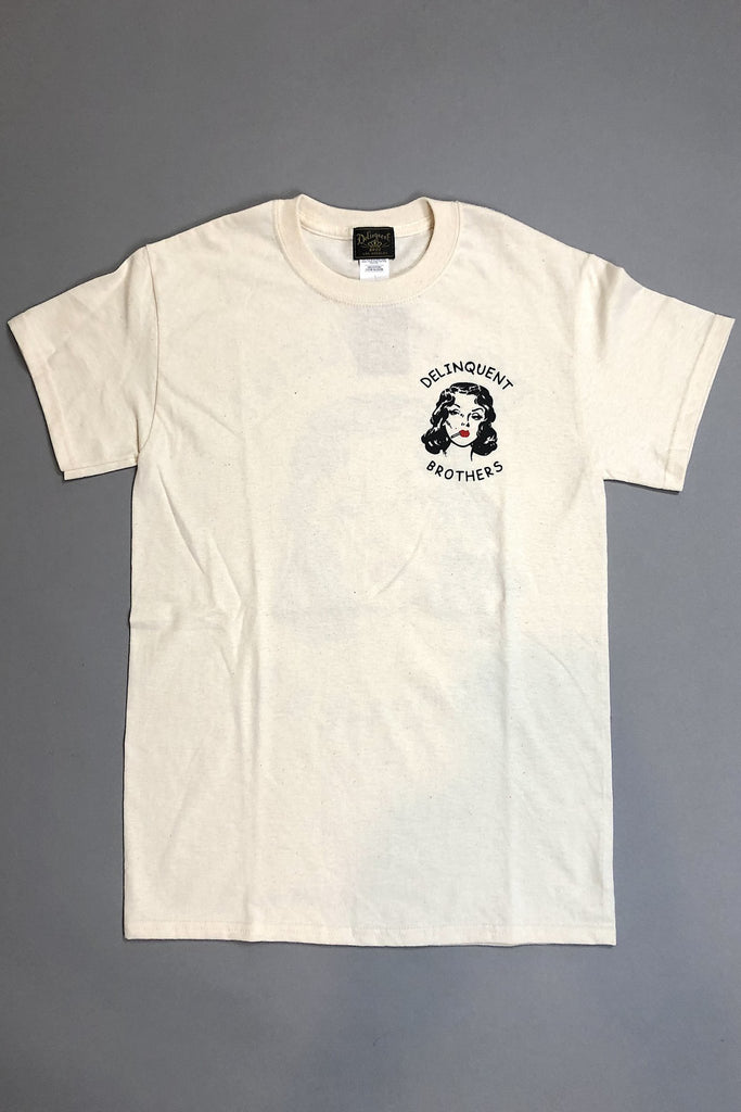 Smoke Girl Tee Men's in Natural by Delinquent Bros