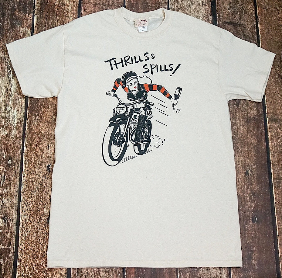 Thrills and Spills Men's Tee in Natural