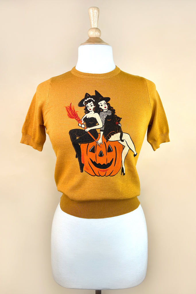Witch Sisters short sleeve Sweater in Bronze