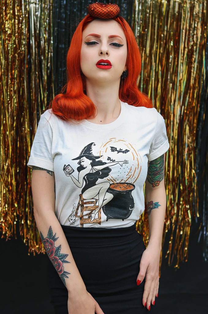 Book of Spells Fitted Tee in Ivory