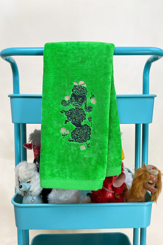 Poodle with Roses Towel