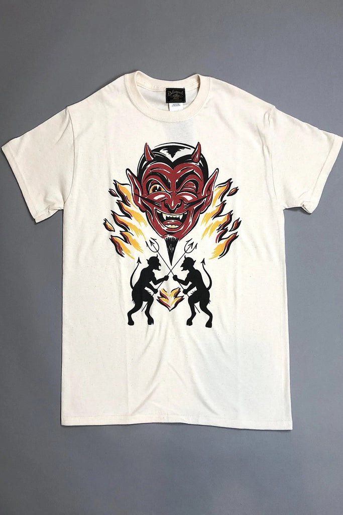 Devil Tee Men's in Natural by Delinquent Bros