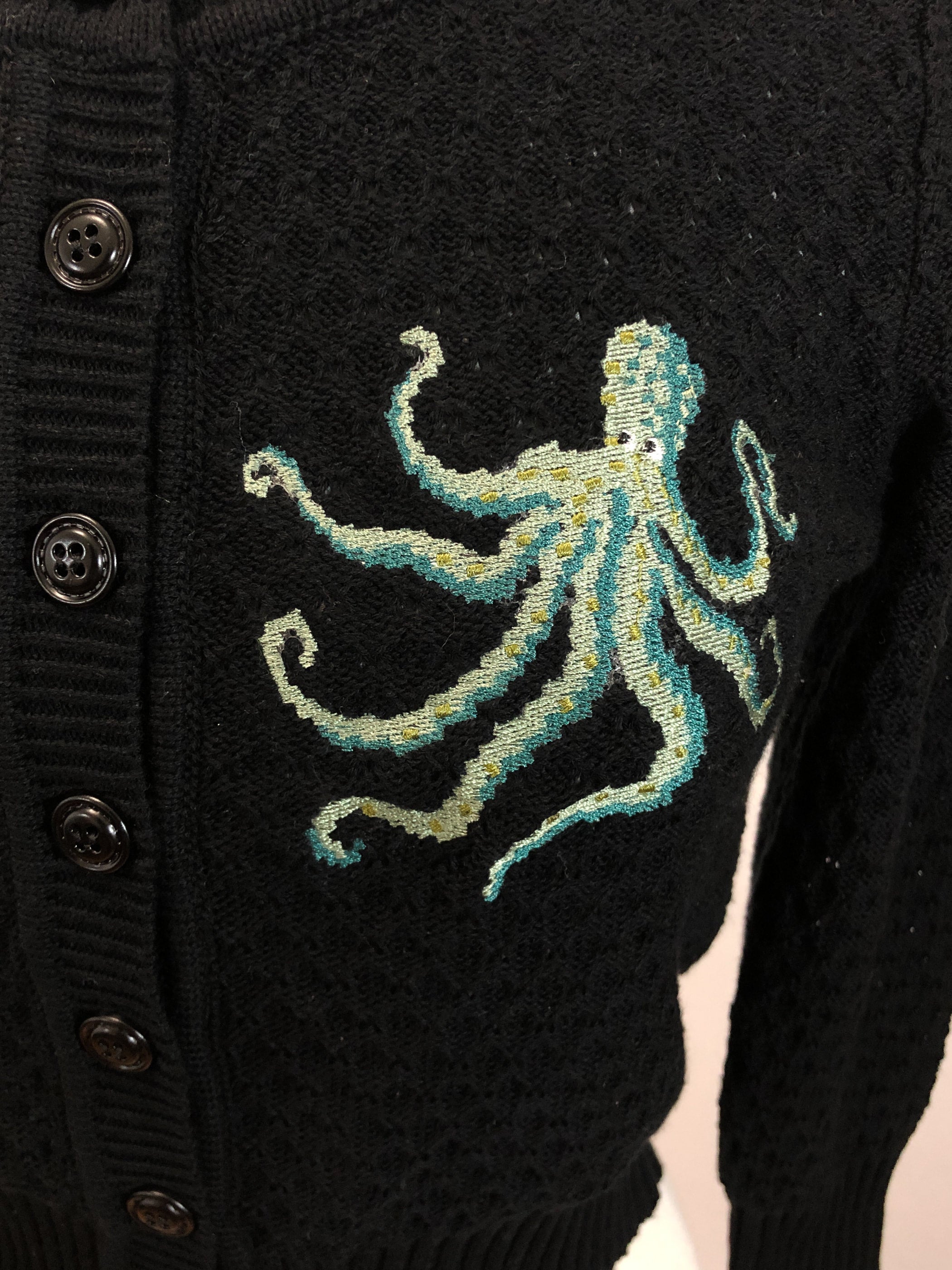 The Waltz Of The Octopus Cardigan in Black size S,M,L, XL good Sweater Vintage inspired By MISCHIEF MADE