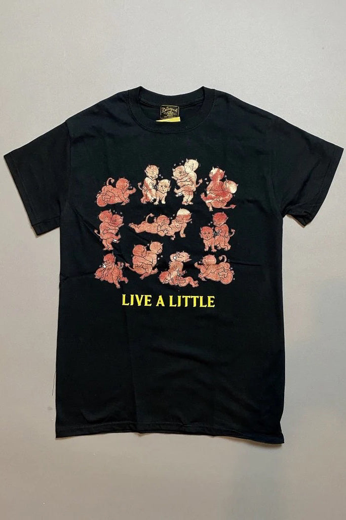 Live a little Men's Tee in BLACK by Delinquent Bros