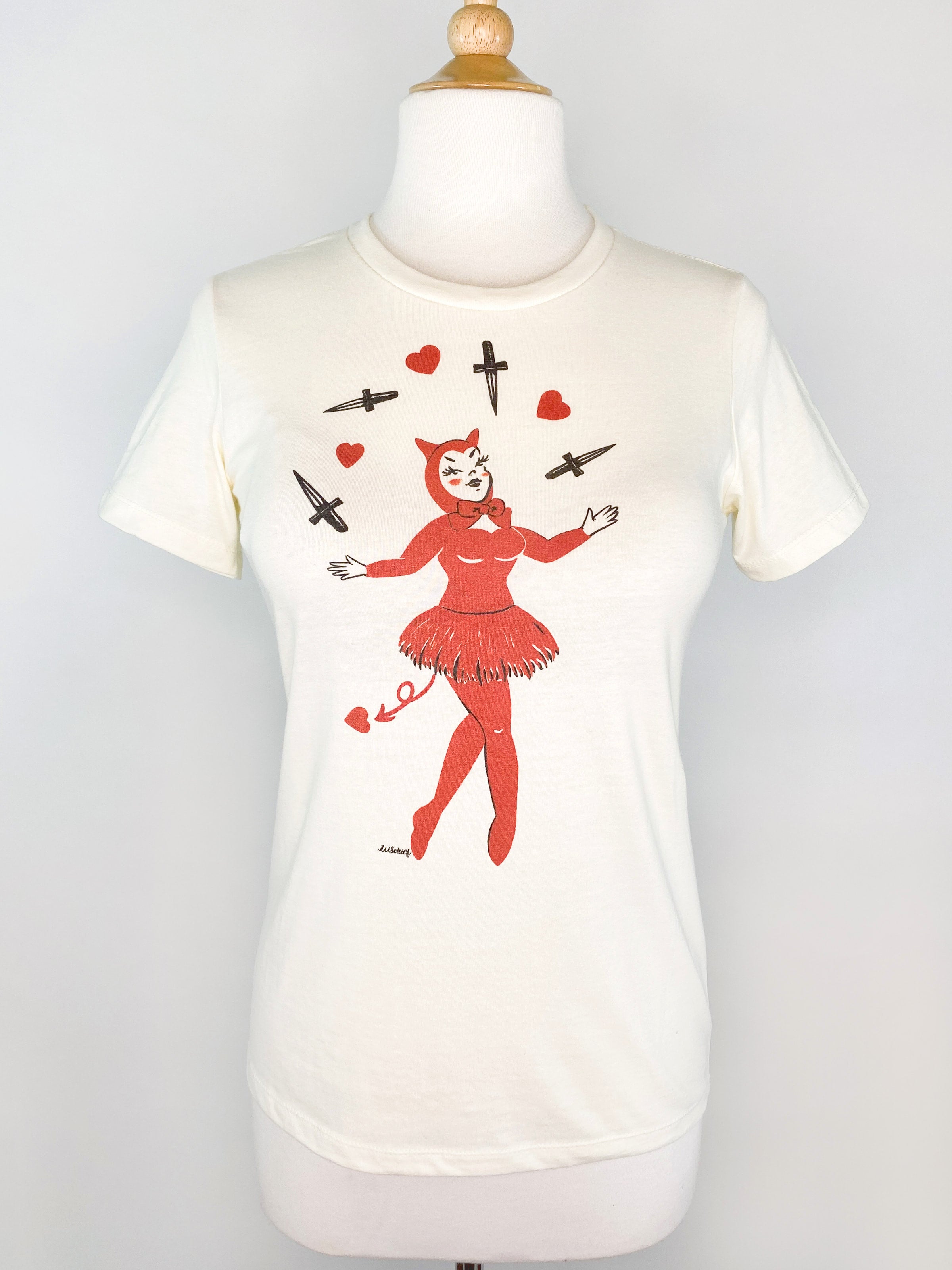 ◆Mischief Made◆Tシャツ❤︎❤︎新品未使用Msize Dagger Devil Fitted Tee in Ivory | Mischief Made